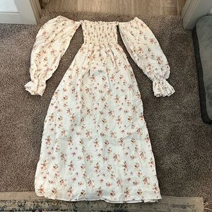Smocked off the shoulder dress